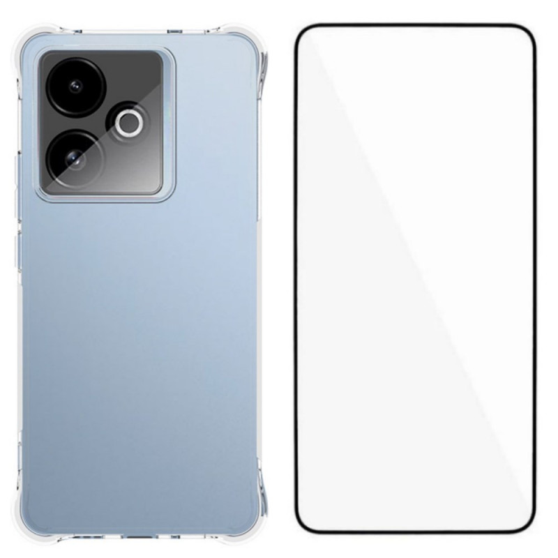 Realme GT 7T Funda
 transparente reforzada con protector de pantalla