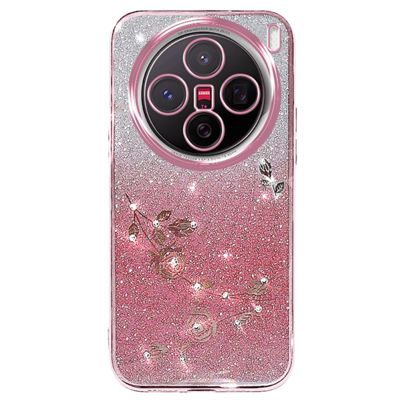 Funda de flores y strass para Vivo X200
