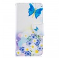 Funda Samsung Galaxy A40 Mariposas y flores pintadas