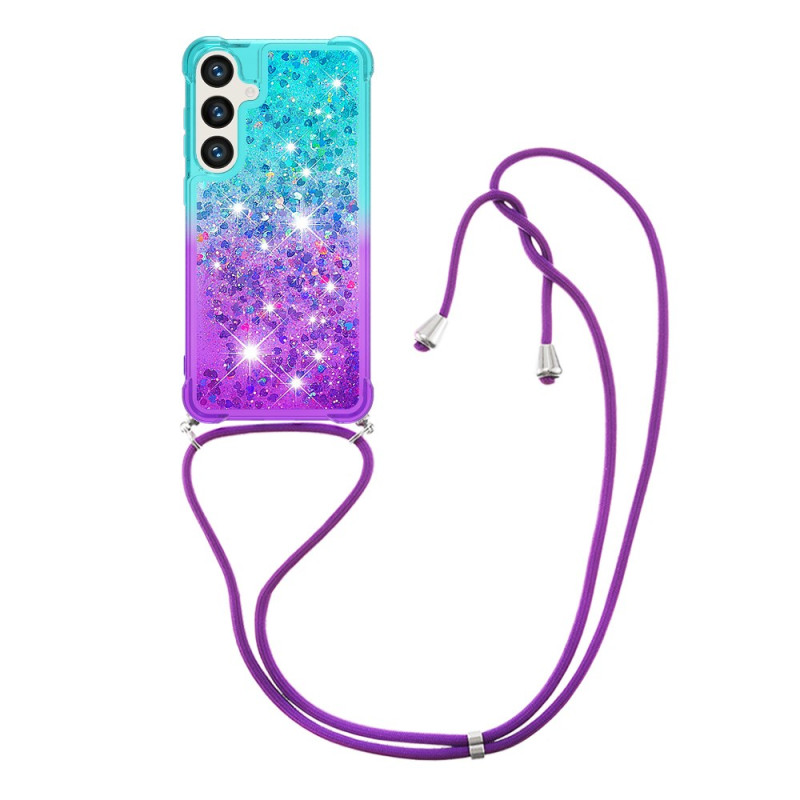 Funda de cordón con purpurina degradada para Samsung Galaxy S26