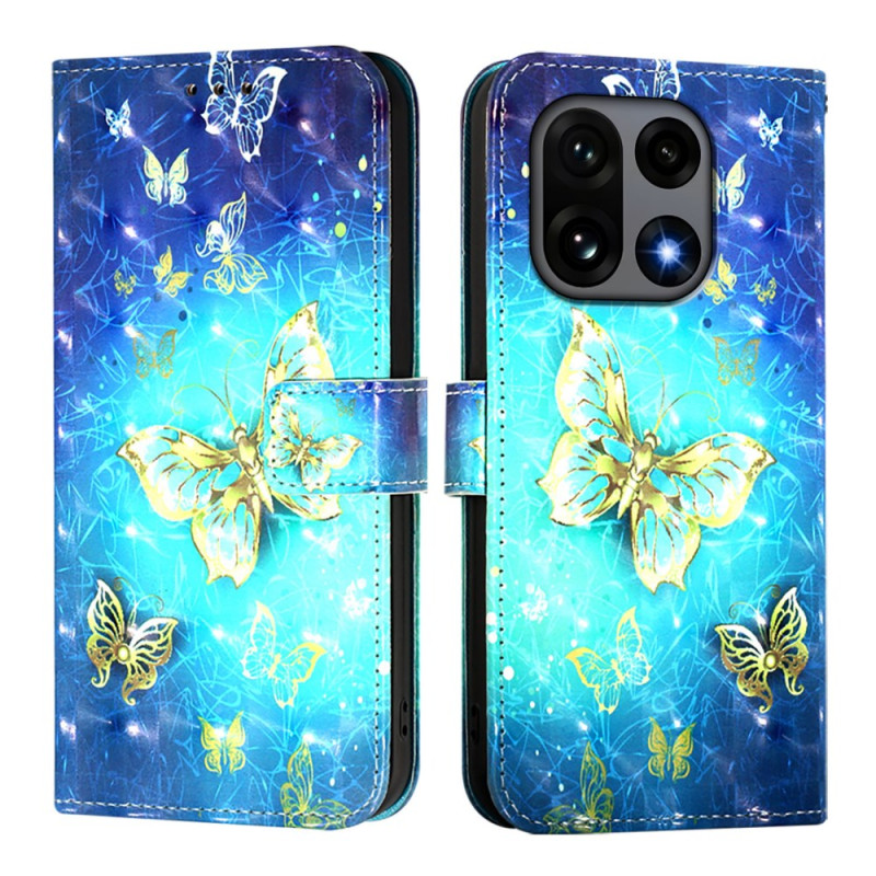 Funda de mariposa dorada para OnePlus 15
