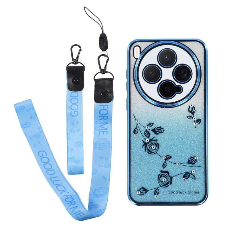 Vivo X300 Funda con colgante
 de flores y strass