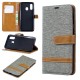 Funda de tela y efecto cuero para Samsung Galaxy A40 con colgante