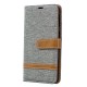Funda de tela y efecto cuero para Samsung Galaxy A40 con colgante