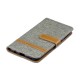 Funda de tela y efecto cuero para Samsung Galaxy A40 con colgante