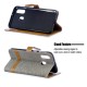 Funda de tela y efecto cuero para Samsung Galaxy A40 con colgante
