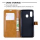 Funda de tela y efecto cuero para Samsung Galaxy A40 con colgante