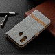 Funda de tela y efecto cuero para Samsung Galaxy A40 con colgante