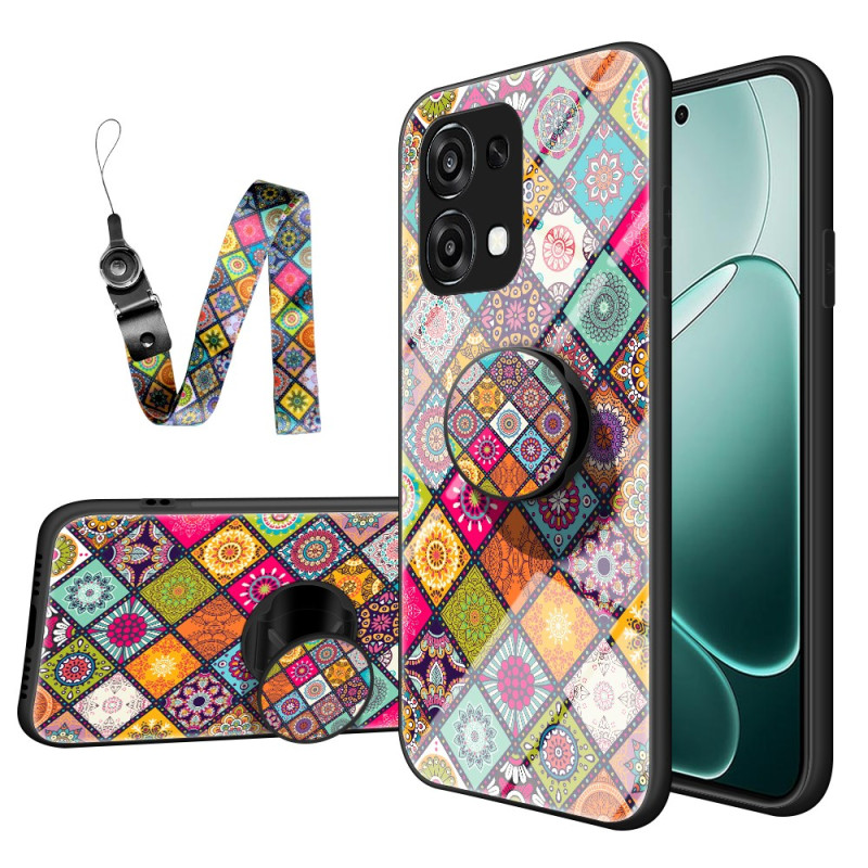Oppo A6 Pro 5G Funda Soporte Anillo y Colgante
 Patchwork