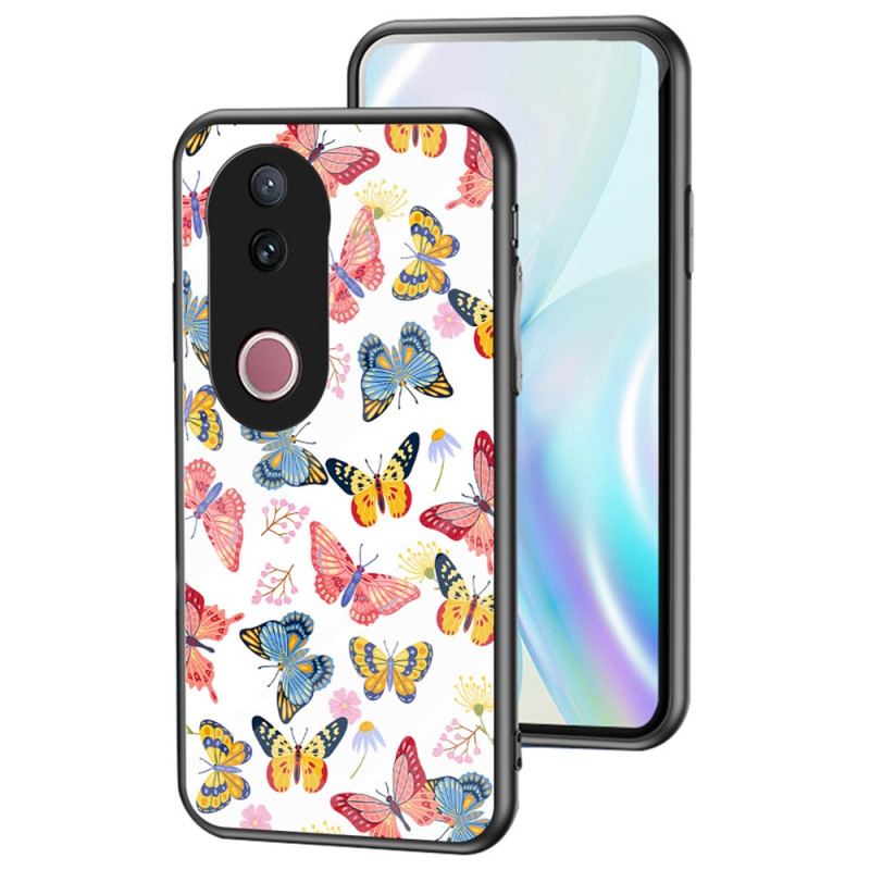 Funda Vivo V50 5G Cristal Templado Patrón Mariposa