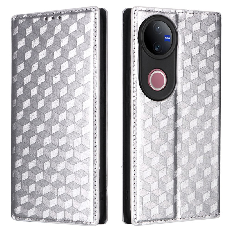 Vivo V50 5G Flip Cover con Rhombus Print