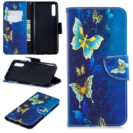 Funda de mariposa dorada para Samsung Galaxy A70 Funda de mariposa dorada para Samsung Galaxy A70