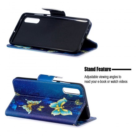 Funda de mariposa dorada para Samsung Galaxy A70 Funda de mariposa dorada para Samsung Galaxy A70