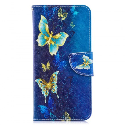 Funda de mariposa dorada para Samsung Galaxy A70 Funda de mariposa dorada para Samsung Galaxy A70