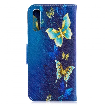 Funda de mariposa dorada para Samsung Galaxy A70 Funda de mariposa dorada para Samsung Galaxy A70
