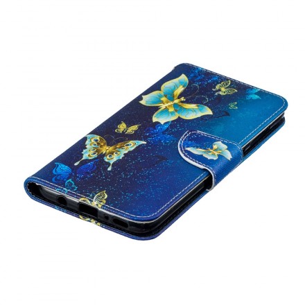 Funda de mariposa dorada para Samsung Galaxy A70 Funda de mariposa dorada para Samsung Galaxy A70