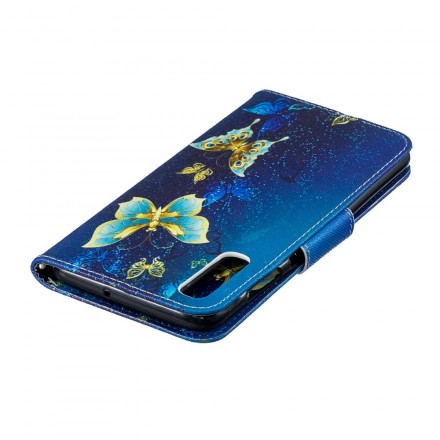 Funda de mariposa dorada para Samsung Galaxy A70 Funda de mariposa dorada para Samsung Galaxy A70