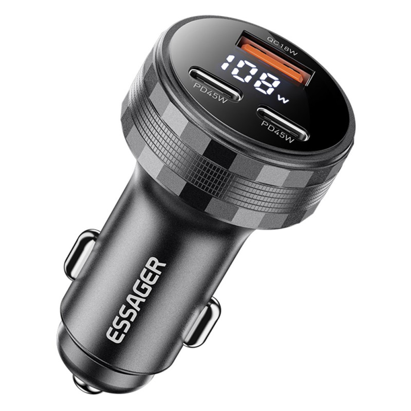 Cargador de mechero rápido de doble puerto de 108 W TRIAL