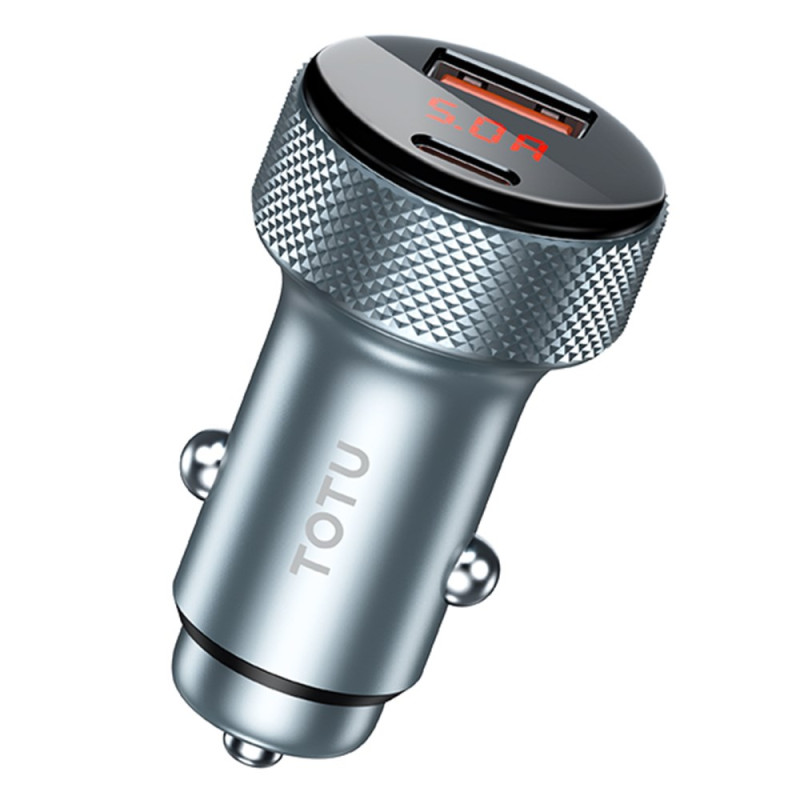 Cargador de coche doble USB-A/C de 48 W con pantalla digital TOTU