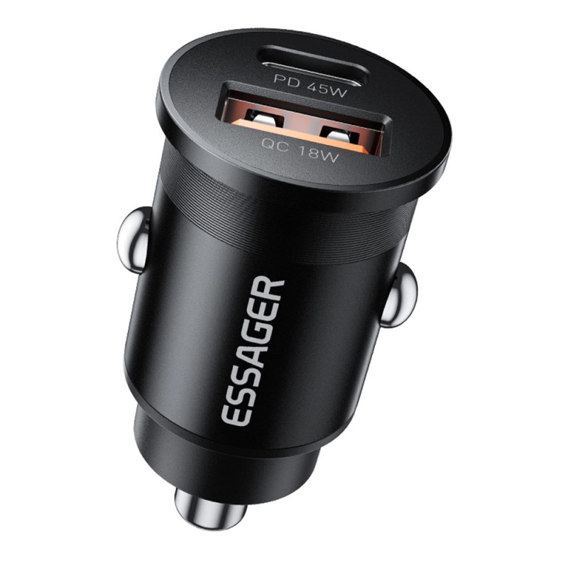 Cargador de coche USB-A/C de doble puerto de 45 W ESSAGER
