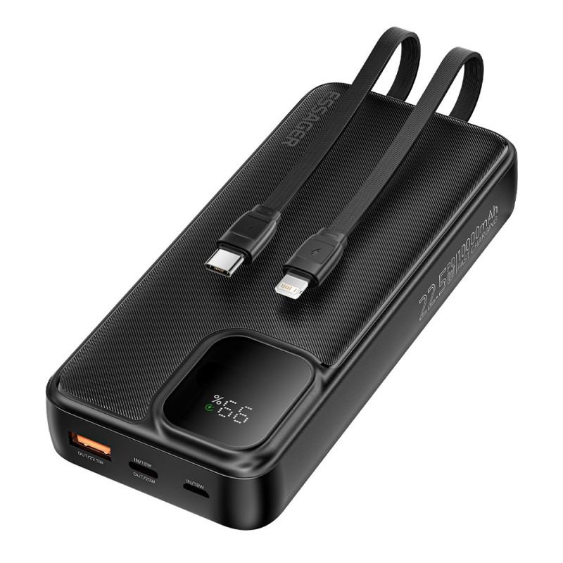Cargador portátil 20000mAh 22.5W Cables integrados y pantalla digital TRIAL