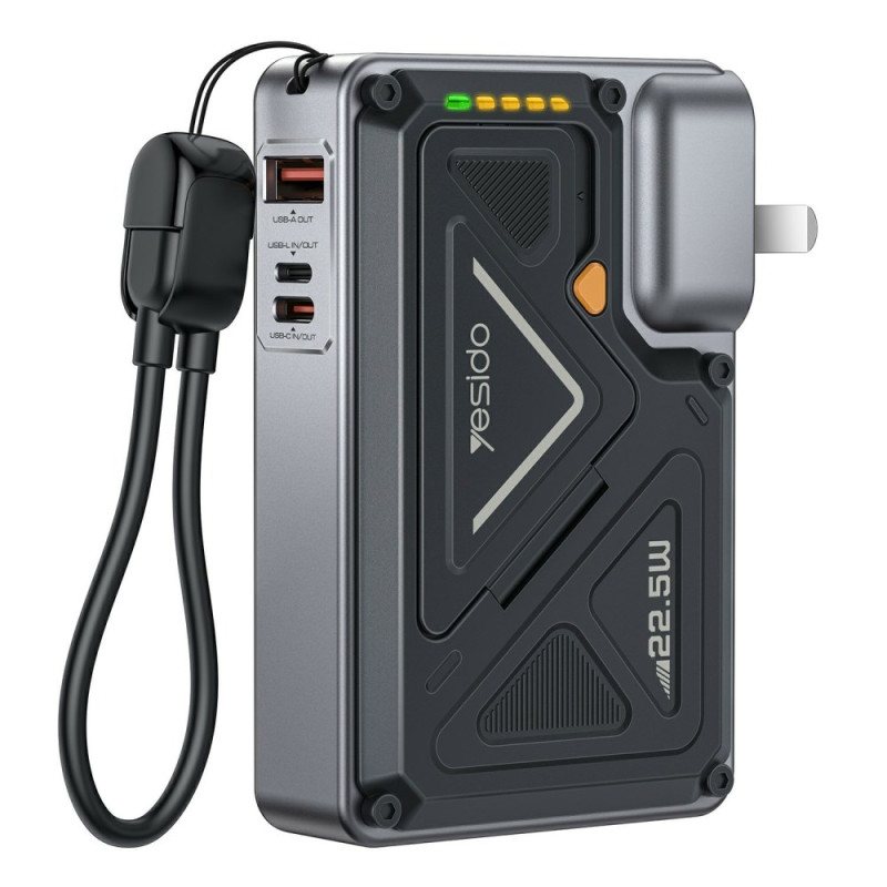 YESIDO Batería externa inalámbrica 10000mAh 22.5W con soporte
