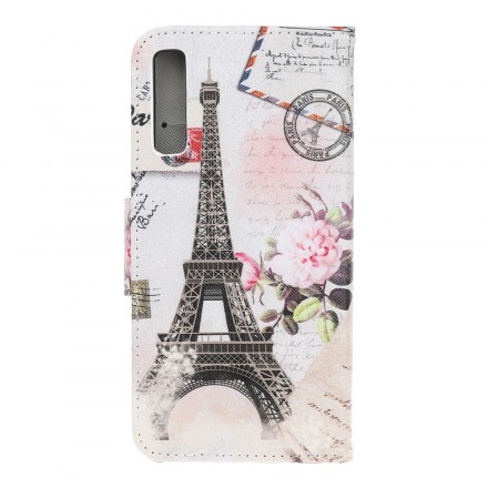 Samsung Galaxy A70 Funda Retro Torre Eiffel