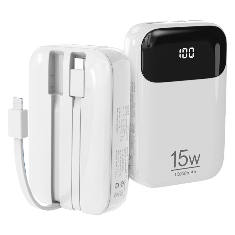 Batería externa con cables integrados y pantalla digital ROISKIN