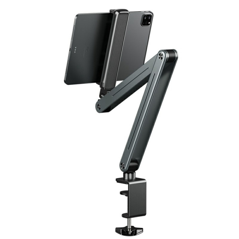 Soporte de brazo articulado plegable y ajustable para tabletas, escritorios y camas
