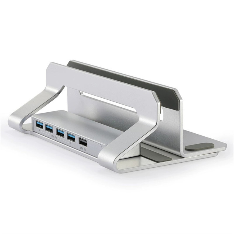Organizador vertical de sobremesa para portátil y concentrador USB
