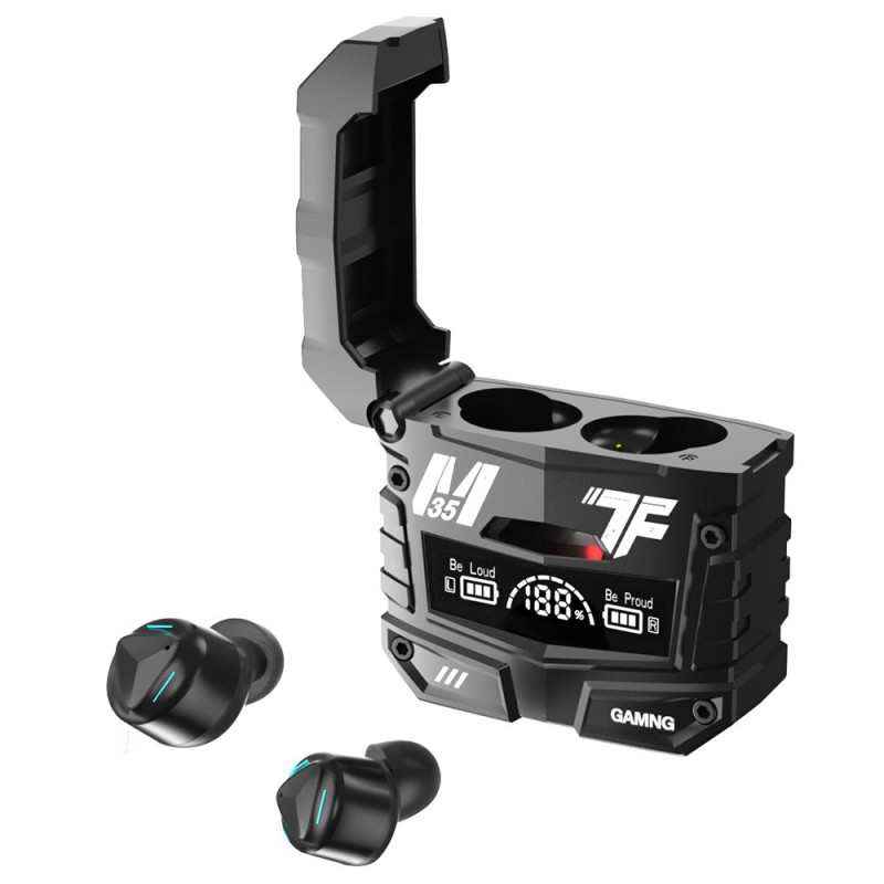 Auricular Bluetooth inalámbrico con pantalla digital y estuche de carga