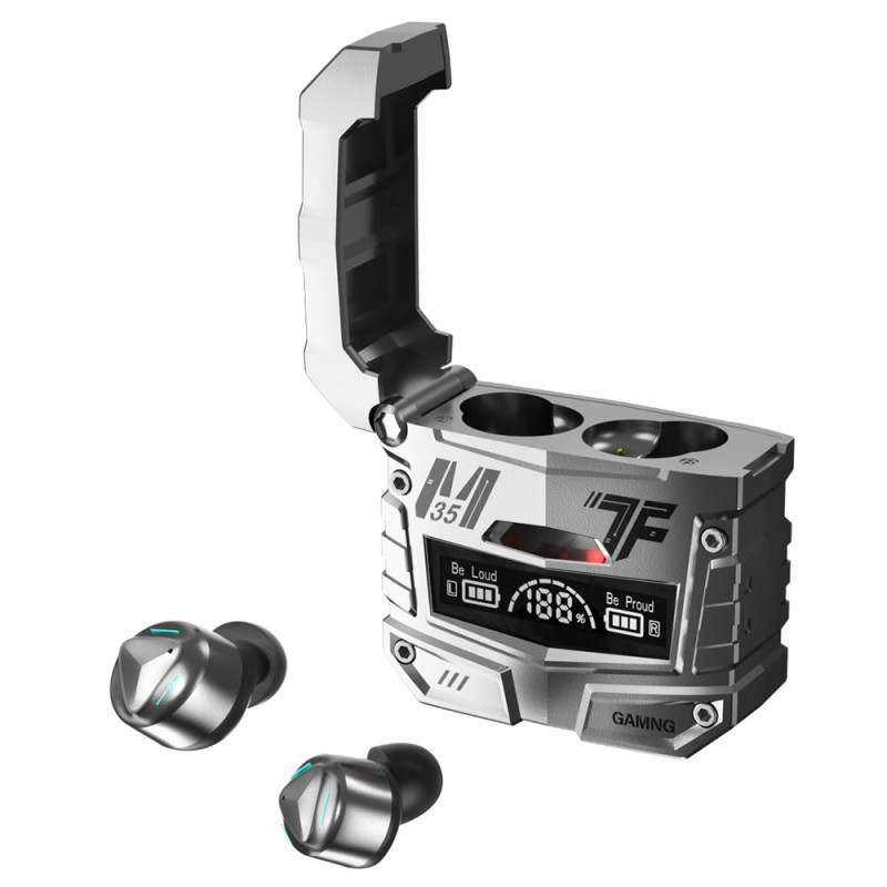 Auricular Bluetooth inalámbrico con pantalla digital y estuche de carga