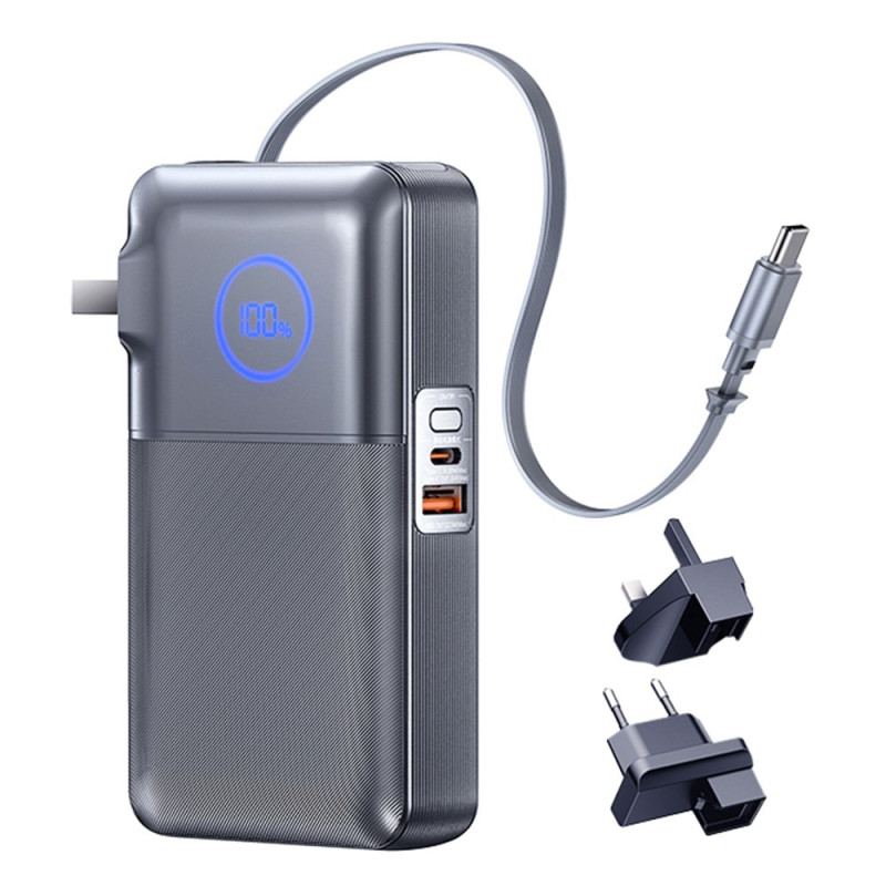 Batería externa REMAX 35W 10000mAh con cargador de pared y cable retráctil