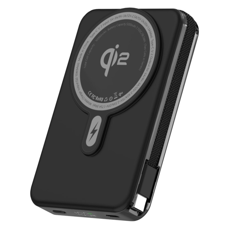 Batería externa magnética de 10000mAh con recarga rápida de 35W y cable integrado