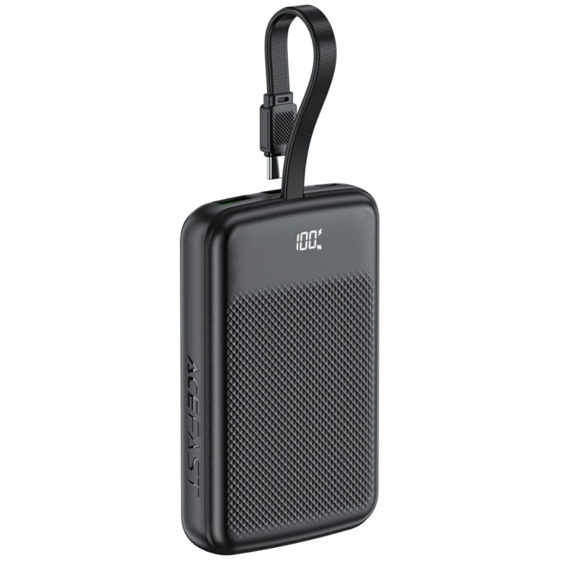 Batería externa de carga rápida ACEFAST de 10000mAh con cable Type-C integrado