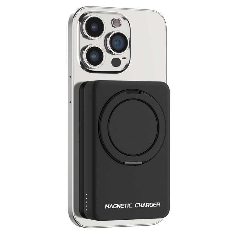 Batería externa magnética de 10000mAh con anillo de soporte compatible con MagSafe