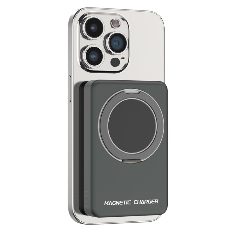 Batería externa magnética de 10000mAh con anillo de soporte compatible con MagSafe
