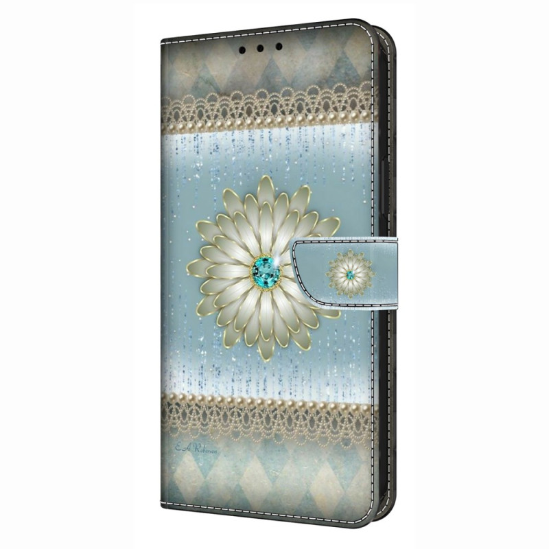 Samsung Galaxy S26 Plus 5G Funda Flor Diamante Azul