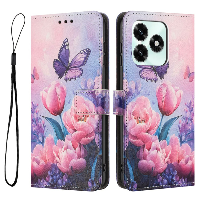 Funda Tulipanes Honor X5c Plus