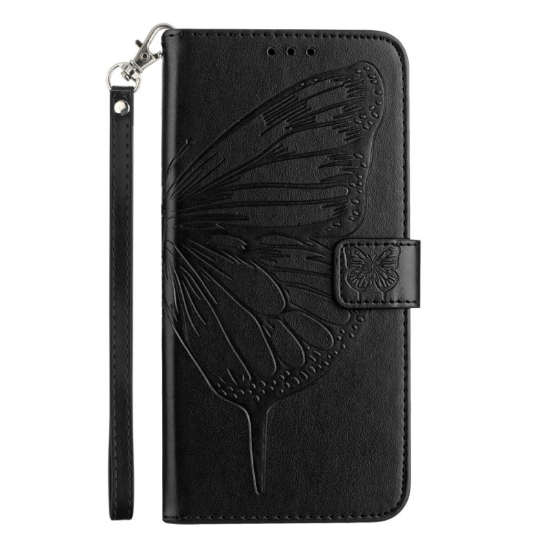Honor X5c Plus Lanyard Funda con Mariposa Grabada