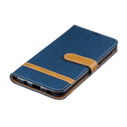 Funda de tela y efecto cuero para Samsung Galaxy A70 con colgante