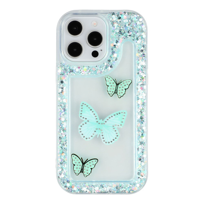 Funda iPhone 13 Pro Mariposas Purpurina