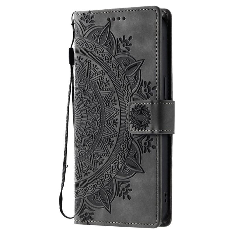 Funda iPhone 13 Pro Efecto Gamuza Patrón Mandala