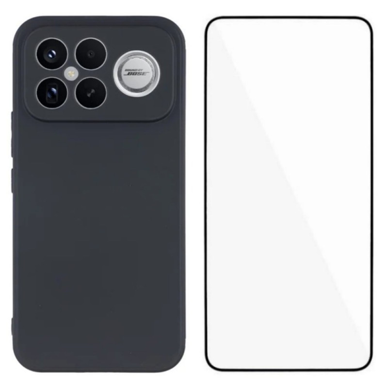 Poco F8 Ultra Funda de silicona con protector de pantalla de cristal templado
