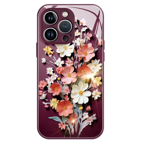 Funda iPhone 13 Pro Max Cristal Templado Patrón Floral
