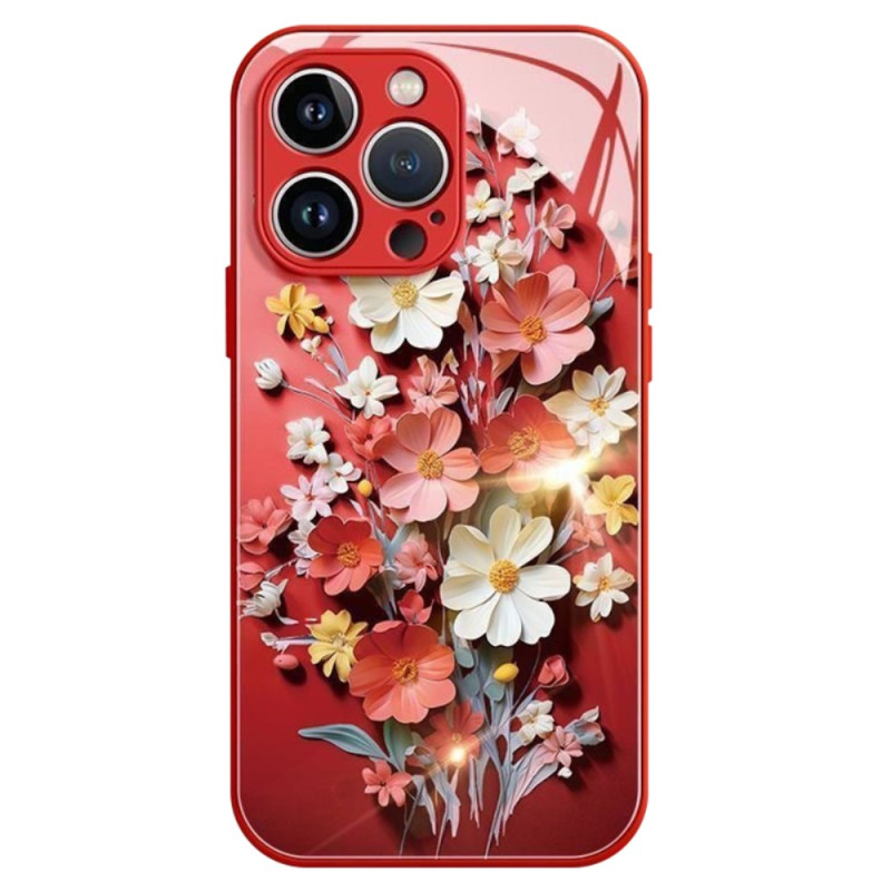 Funda iPhone 13 Pro Max Cristal Templado Patrón Floral