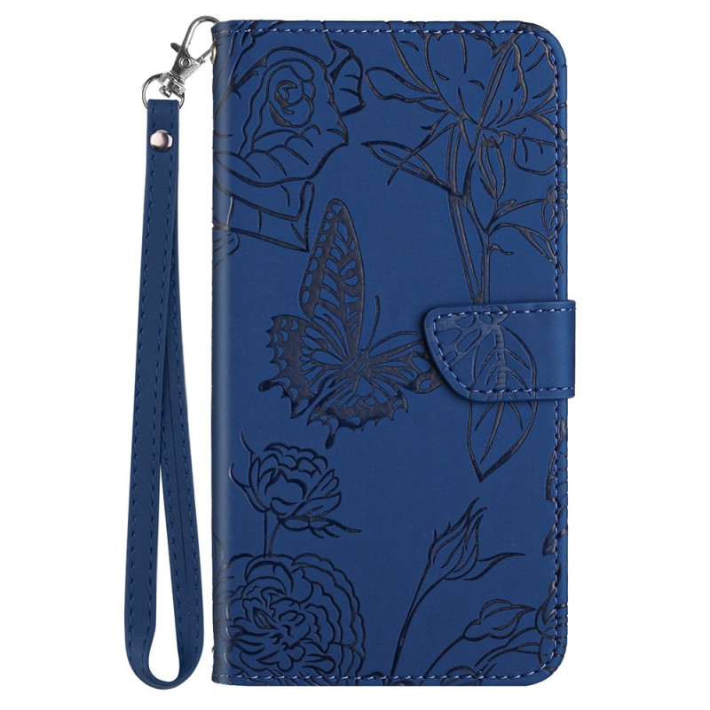 Funda con estampado de mariposa para teléfono 13 Mini Strap