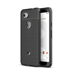 Funda de cuero del Google Pixel 3A efecto lichi de doble línea