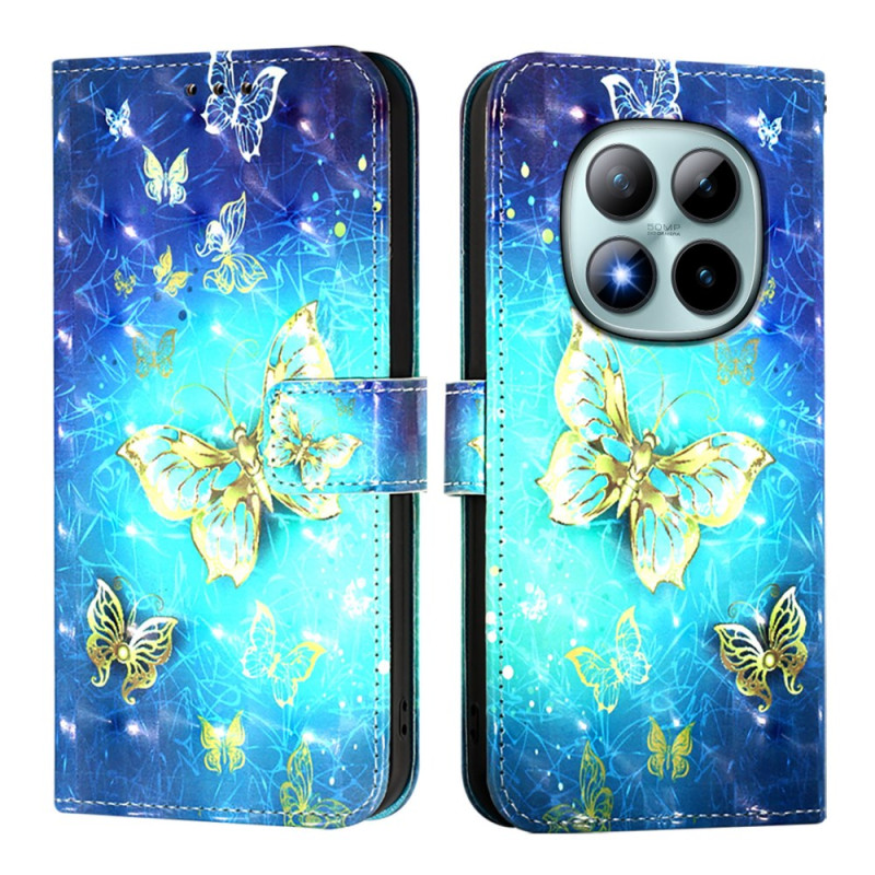 Funda Xiaomi Redmi Note 15 Pro Plus 5G Gold Butterfly