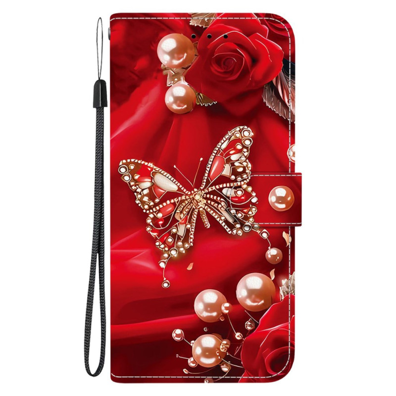 Honor 400 Lite Funda Mariposa Rosa Perla